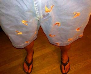 I want to meet the guy who said, "I should put swordfish on some shorts."